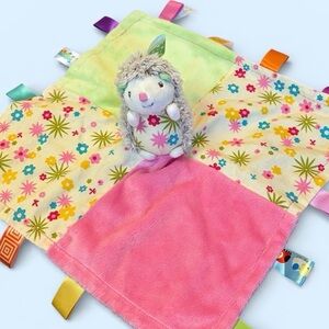 Taggies Plush Toy with Pink and Green Accents Hedgehog lovey infant